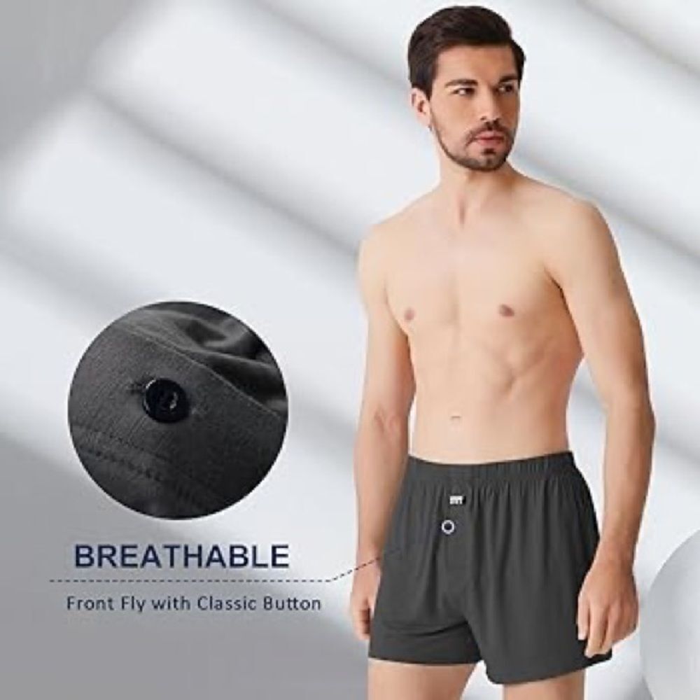 Bamboo Cool Mens Underwear Boxer Shorts Classic Lounge Loose Stretch Short